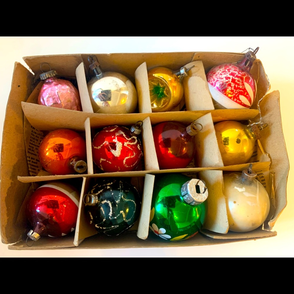 Vintage small  mercury glass Christmas ornaments